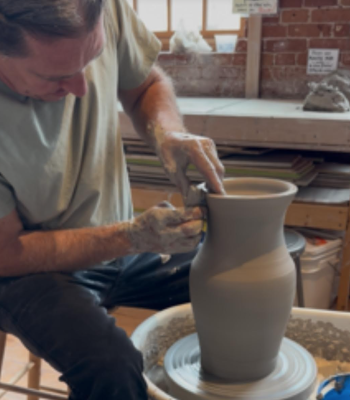 Aim Big- Techniques for Wheel Throwing Larger Forms. Thursdays 10-12:30 Starts Septmeber 18th. Instructor Marty Benjamin